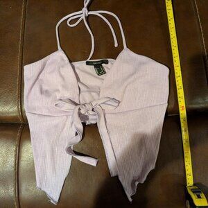 Cute & Sexy FOREVER 21 Light Pink, Tie-Front Halter Crop Top. Size S